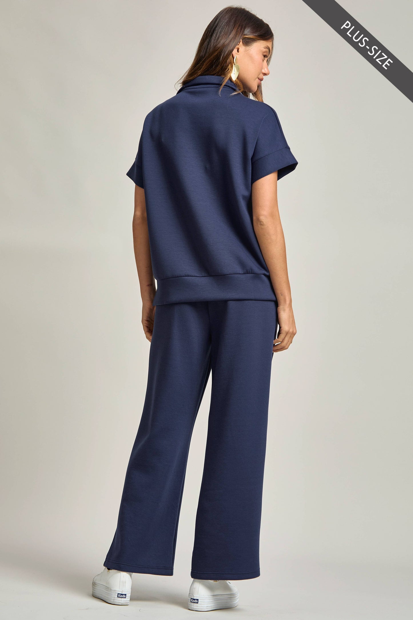 CURVY Quarter Zip + Pants Travel Set: Navy