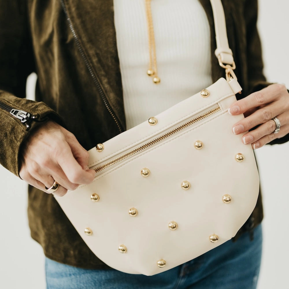 Cream Studded Westlyn Bum Bag