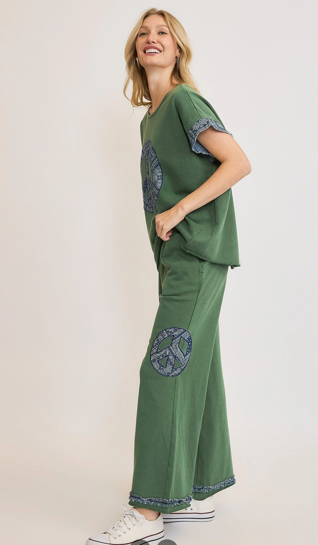 Patchwork Denim Peace Set