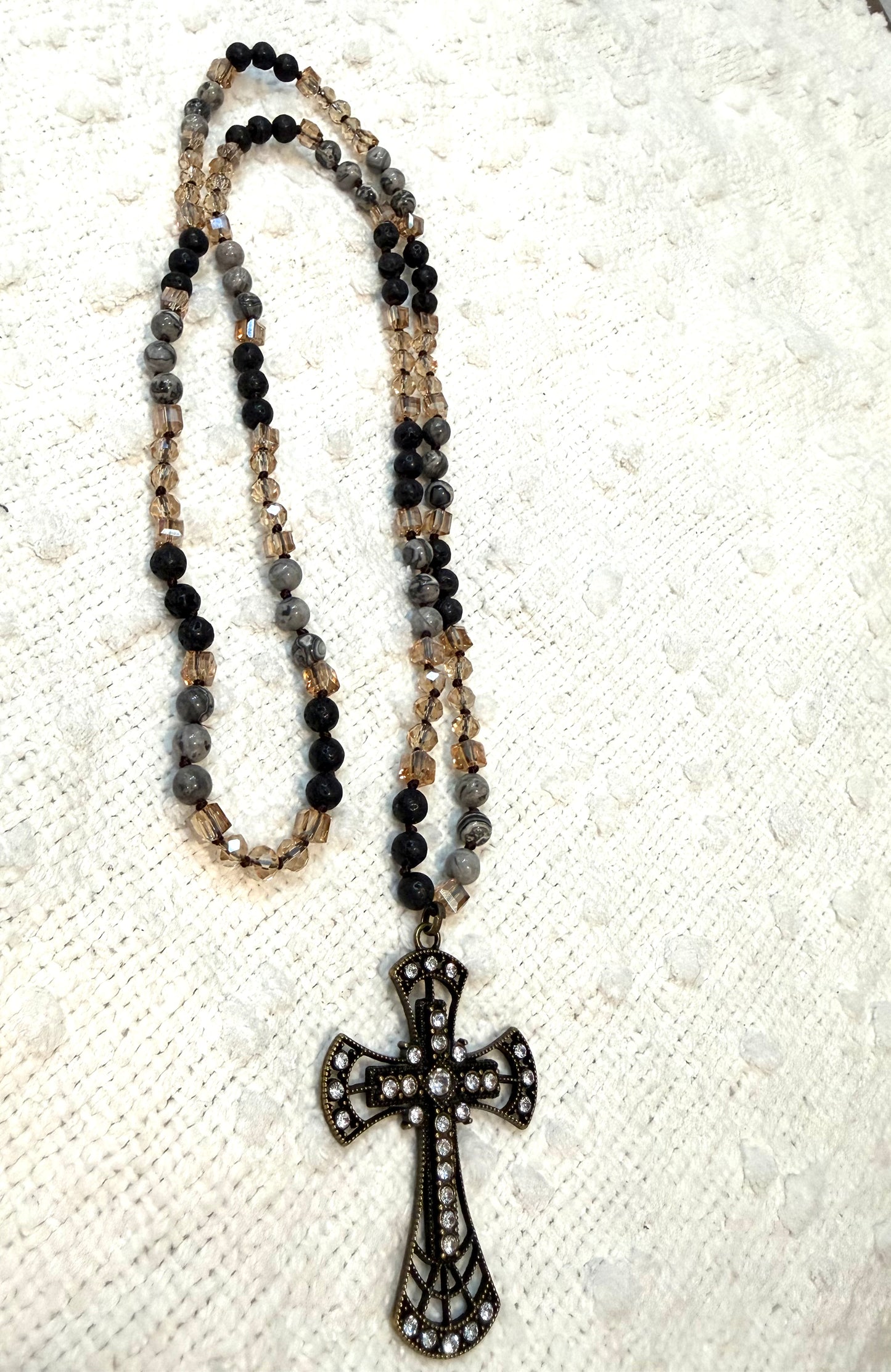 Rhinestone Cross Necklace