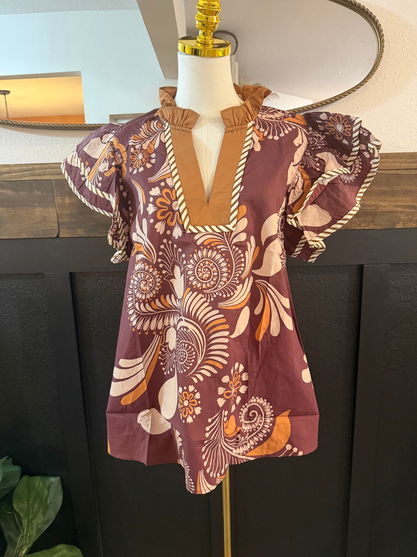 Curvy: Cinnamon Spice Flutter Top