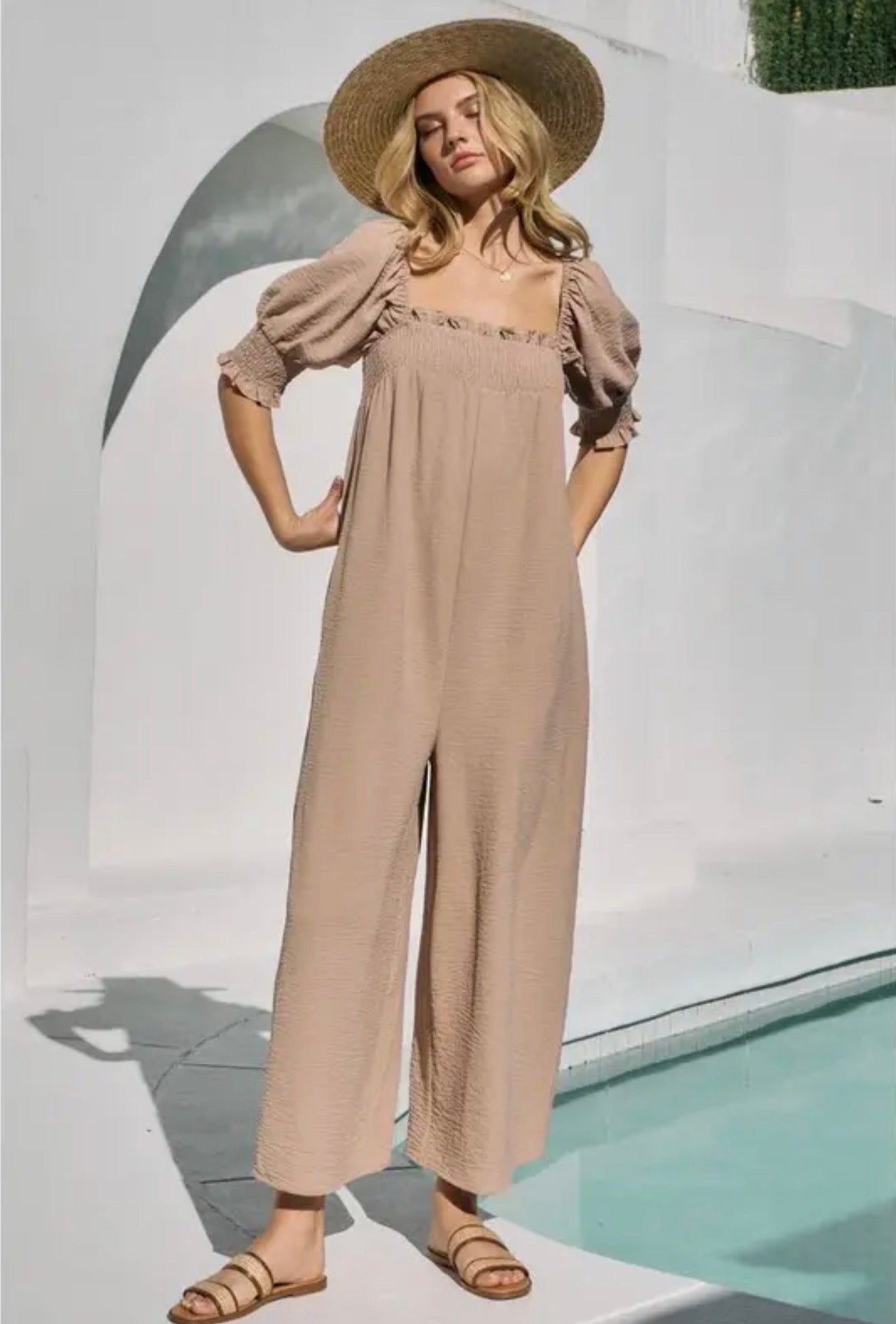 Curvy: Oatmilk Oasis Jumpsuit