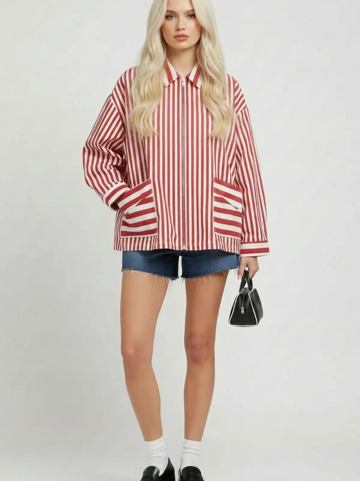 Curvy: Main Street Stripe Jacket
