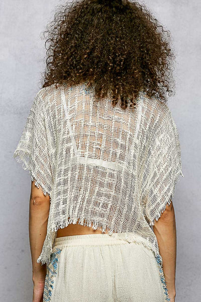 Natural Loose Knit Top