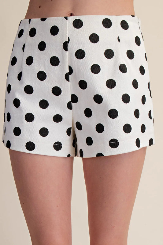 White Polka Dot Short