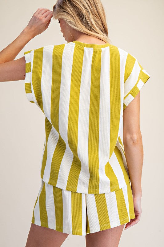 Lime Pocket Stripe Set