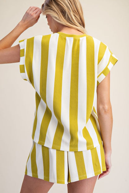 Lime Pocket Stripe Set