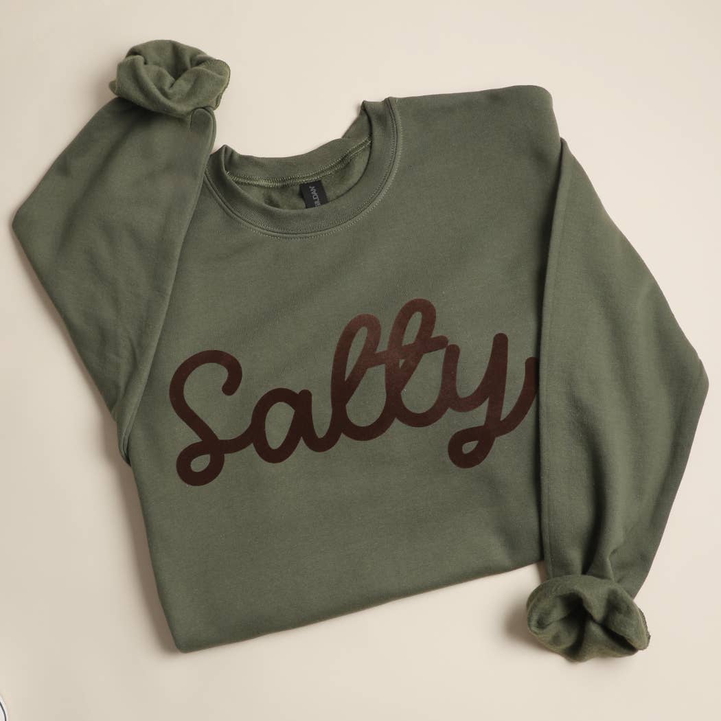 SALTY Heavyweight Crewneck Sweatshirt: One Size