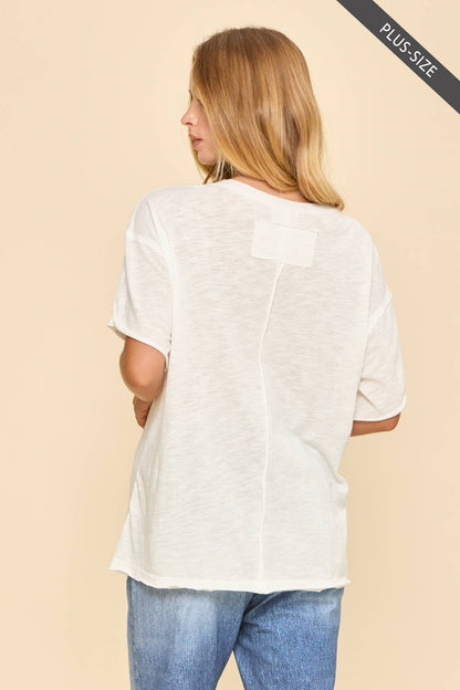 Curvy: Cloud Nine T-Shirt-Ivory