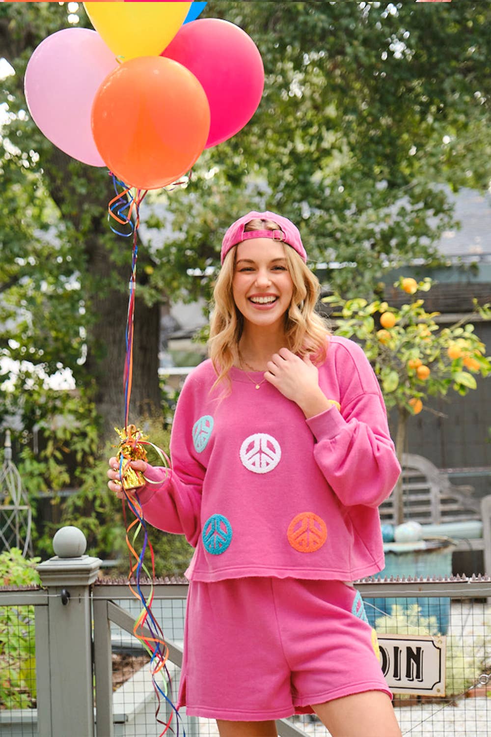 Good Vibes Pullover Top with Matching Shorts Set