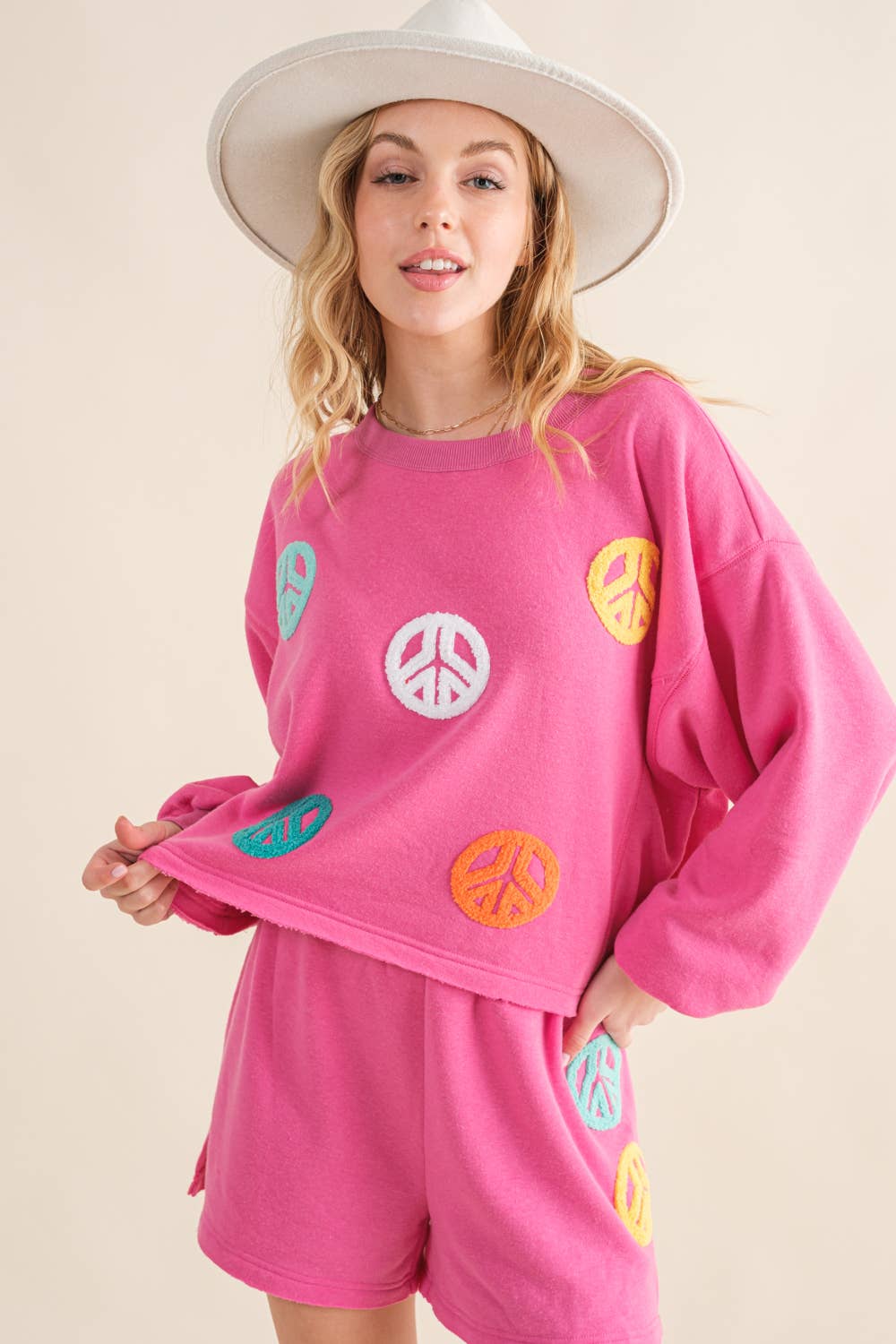Good Vibes Pullover Top with Matching Shorts Set