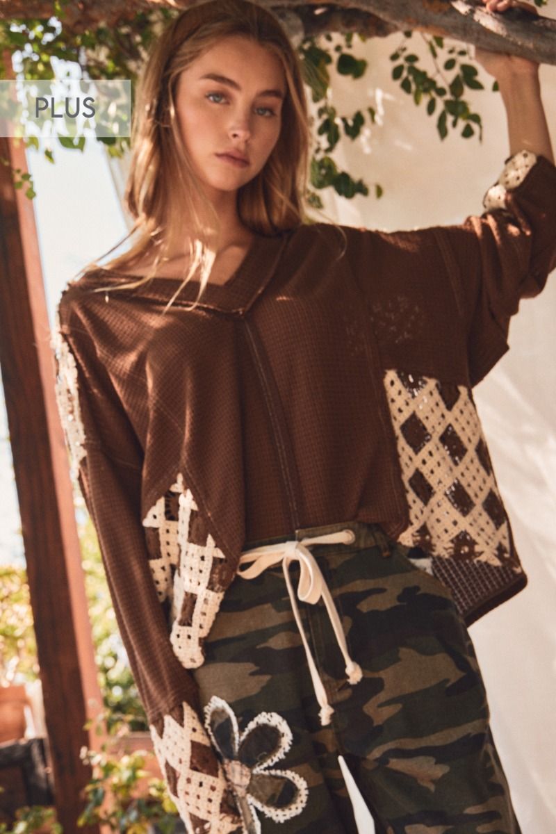 Mocha Patchwork Top