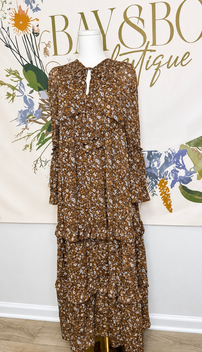 Gold Hour Blooms Maxi Dress