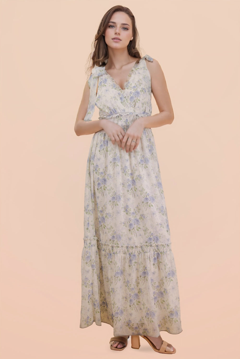 Chasing Daisies Blue Floral Maxi Dress
