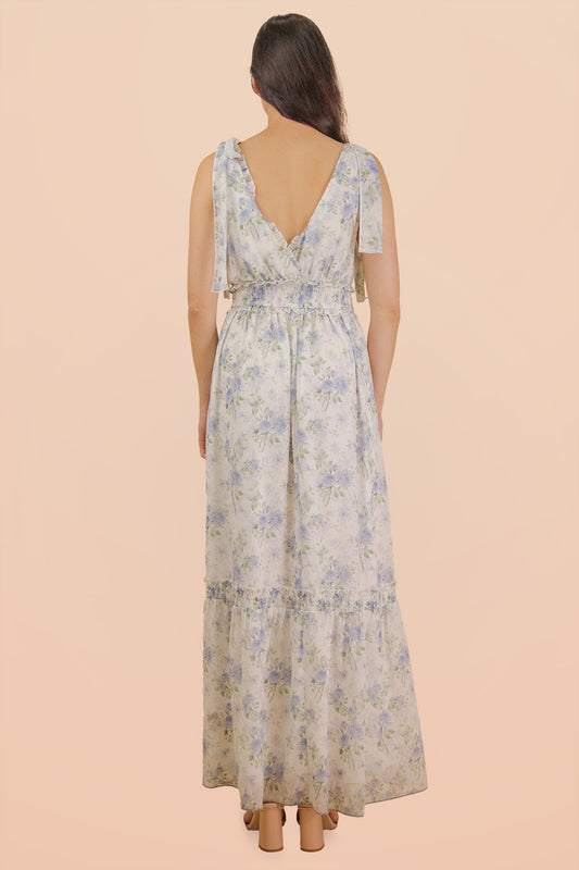 Chasing Daisies Blue Floral Maxi Dress