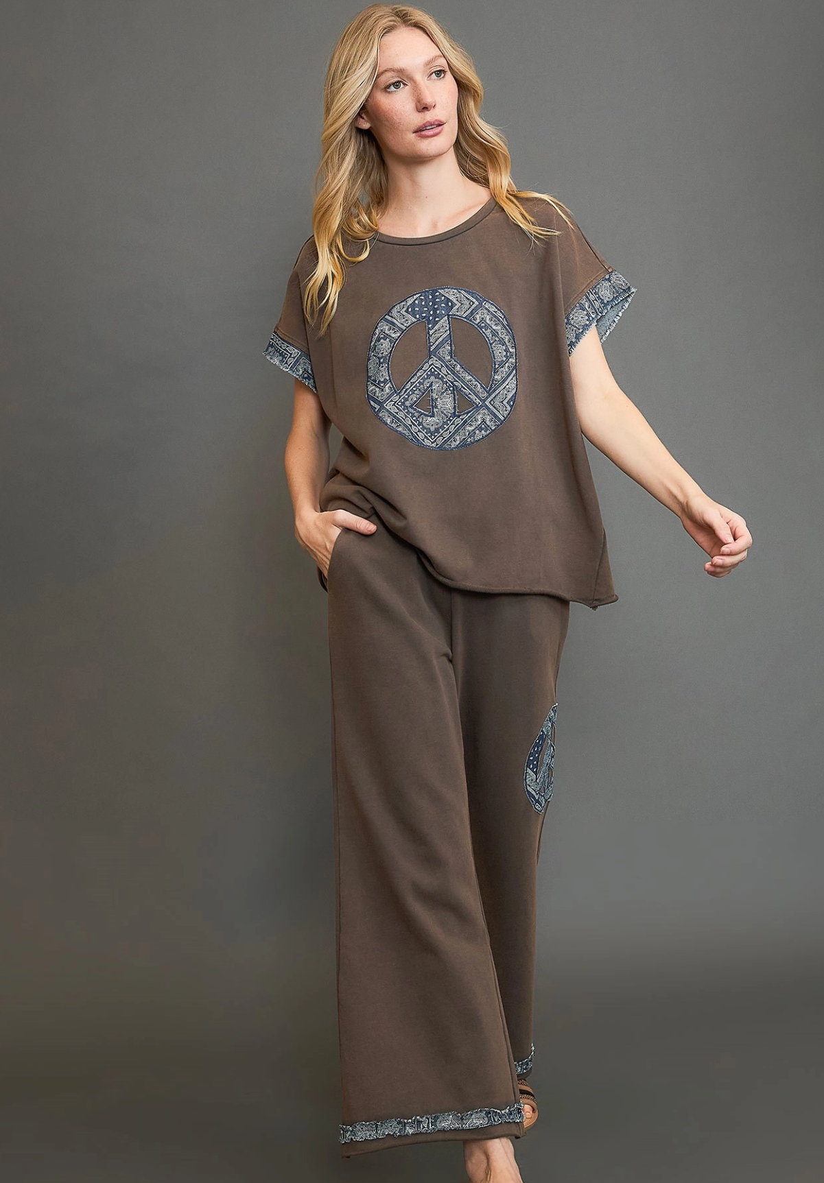 Patchwork Denim Peace Set