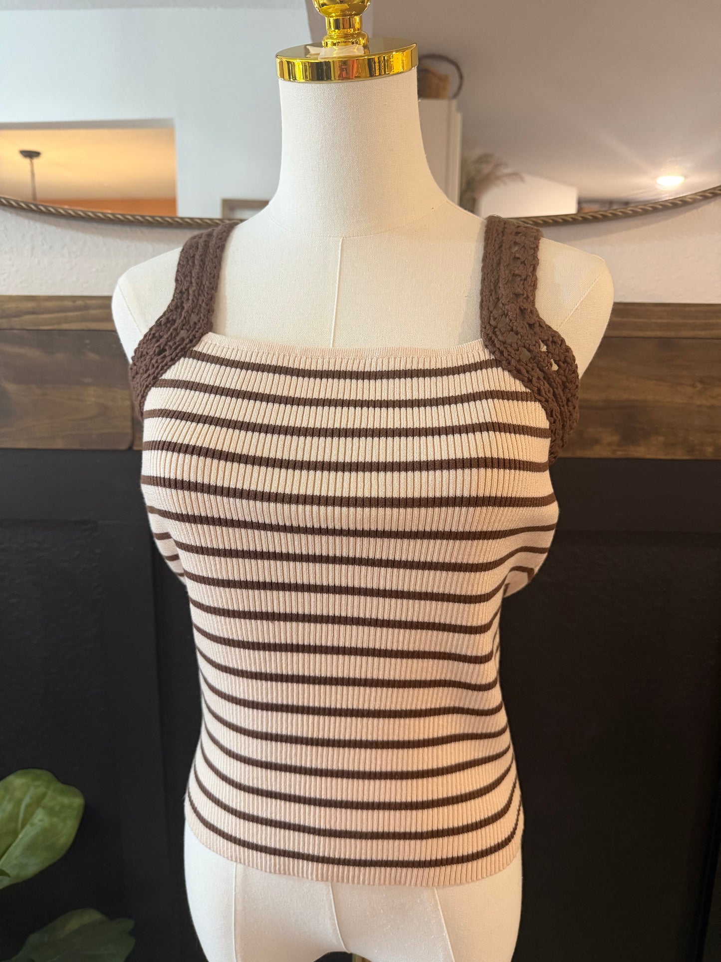 Striped Crochet Tank