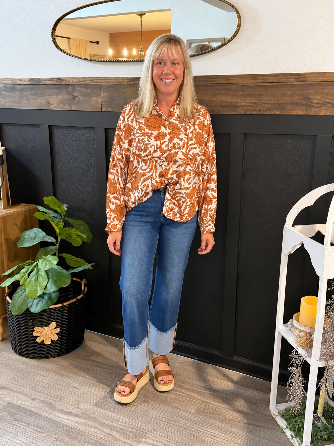 Autumn in Bloom Button Down