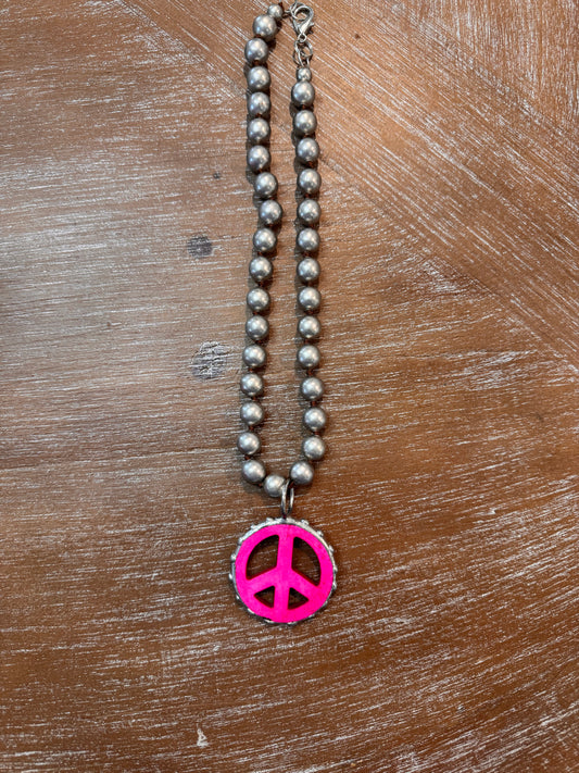 Pink for Peace Navajo Pearl Necklace