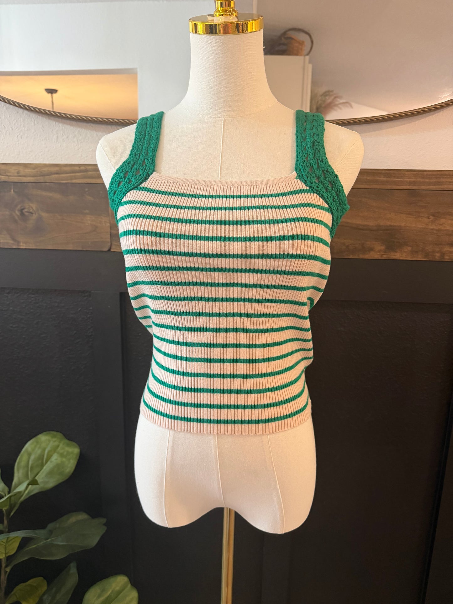 Striped Crochet Tank