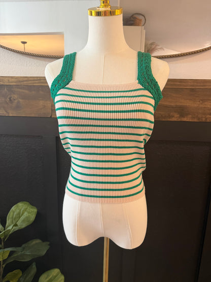 Striped Crochet Tank