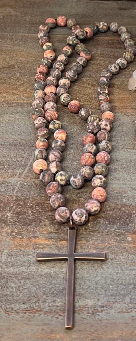 Earth Tone Cross Necklace