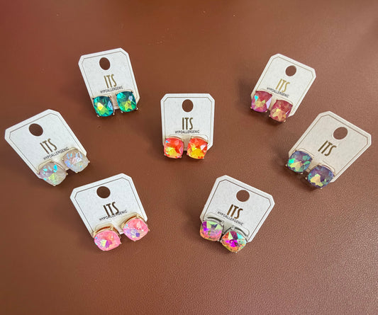 Faceted Stud Earrings