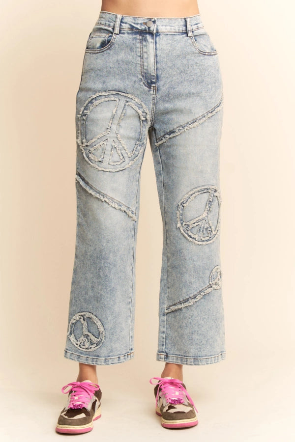 Light Wash Positive Vibes Only Jeans