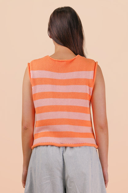 Striped Button Down Sweater Top