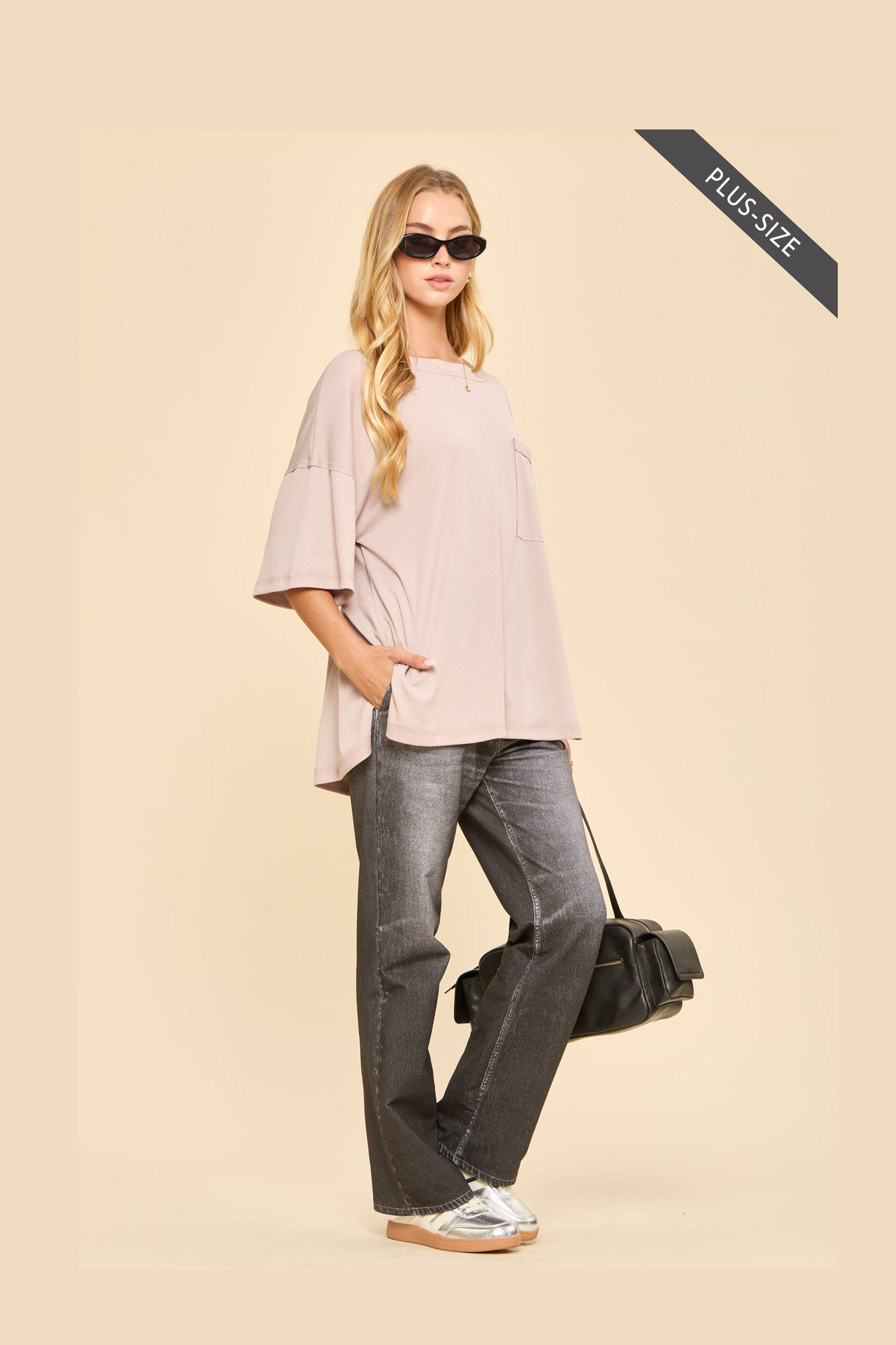Curvy: Everyday Luxe T-Shirt-Pearl Grey