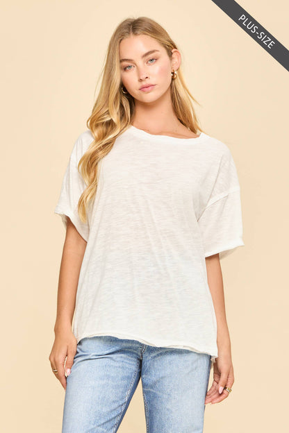 Curvy: Cloud Nine T-Shirt-Ivory