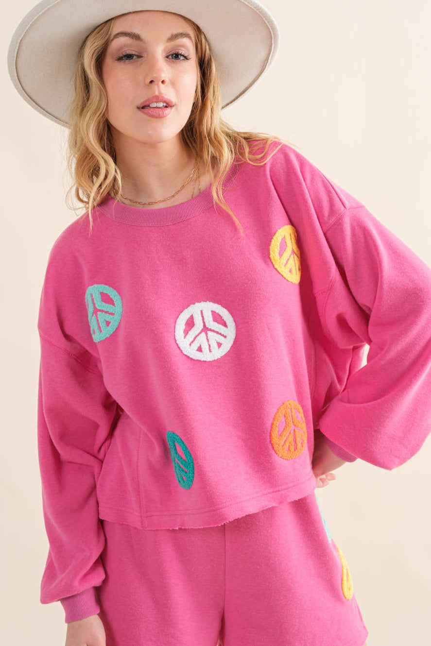 Good Vibes Pullover Top with Matching Shorts Set