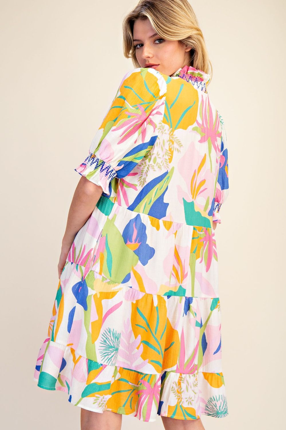 Curvy: Peach Blossoms Dress