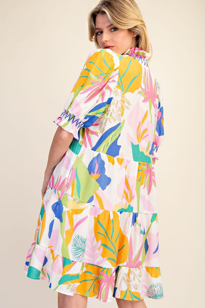 Curvy: Peach Blossoms Dress