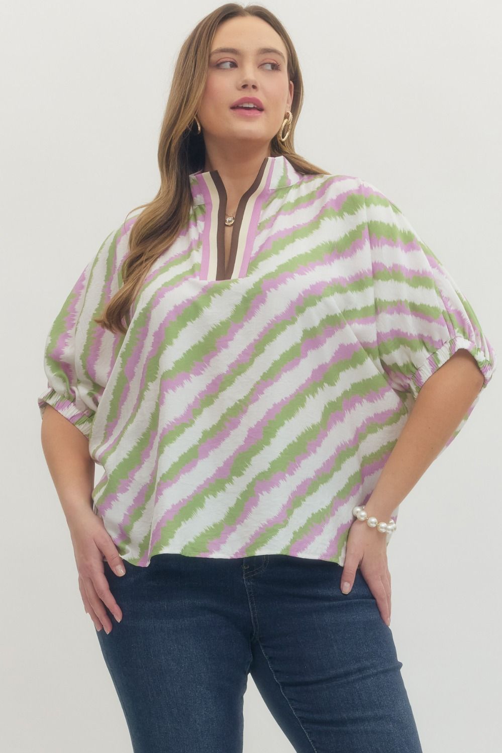 Curvy: Lavender Limeade Top