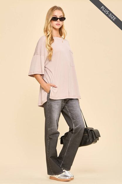 Curvy: Everyday Luxe T-Shirt-Pearl Grey